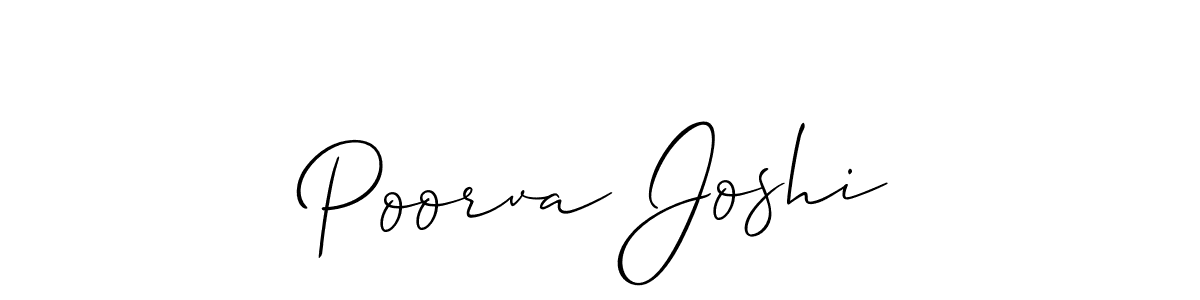 Make a beautiful signature design for name Poorva Joshi. With this signature (Allison_Script) style, you can create a handwritten signature for free. Poorva Joshi signature style 2 images and pictures png