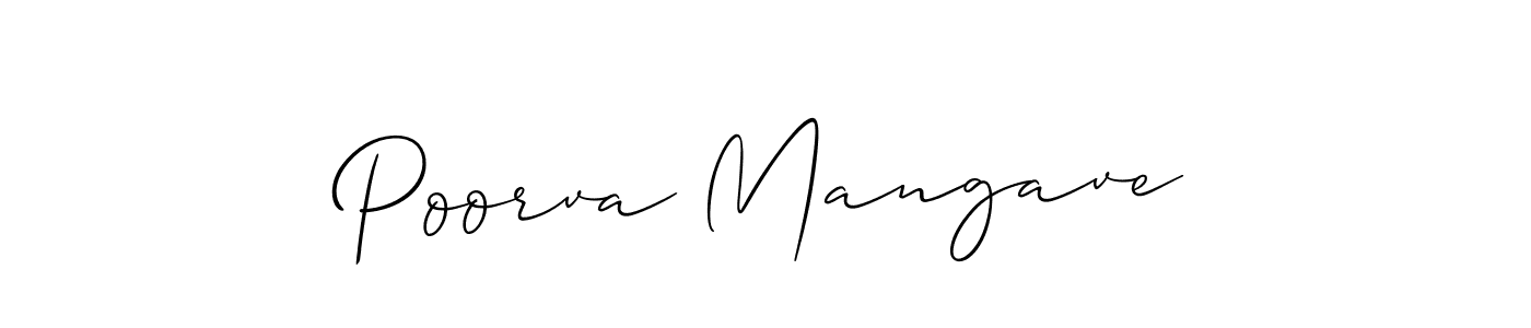Make a short Poorva Mangave signature style. Manage your documents anywhere anytime using Allison_Script. Create and add eSignatures, submit forms, share and send files easily. Poorva Mangave signature style 2 images and pictures png