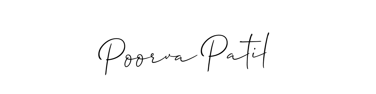 Poorva Patil stylish signature style. Best Handwritten Sign (Allison_Script) for my name. Handwritten Signature Collection Ideas for my name Poorva Patil. Poorva Patil signature style 2 images and pictures png