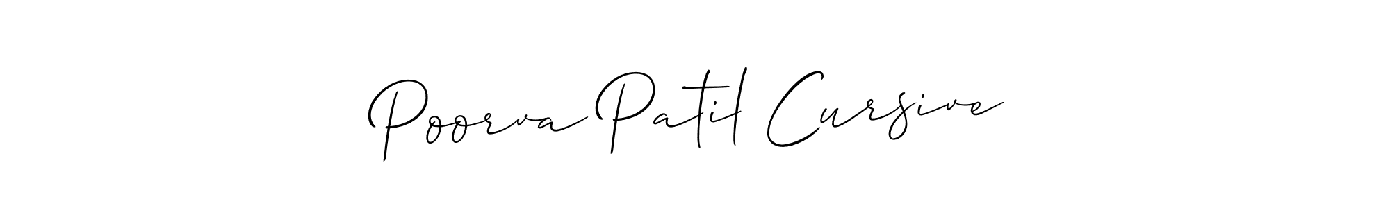 if you are searching for the best signature style for your name Poorva Patil Cursive. so please give up your signature search. here we have designed multiple signature styles  using Allison_Script. Poorva Patil Cursive signature style 2 images and pictures png