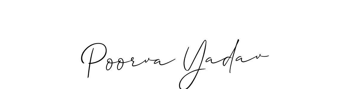 How to make Poorva Yadav signature? Allison_Script is a professional autograph style. Create handwritten signature for Poorva Yadav name. Poorva Yadav signature style 2 images and pictures png