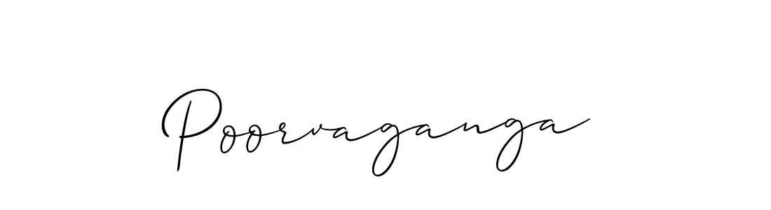 Create a beautiful signature design for name Poorvaganga. With this signature (Allison_Script) fonts, you can make a handwritten signature for free. Poorvaganga signature style 2 images and pictures png