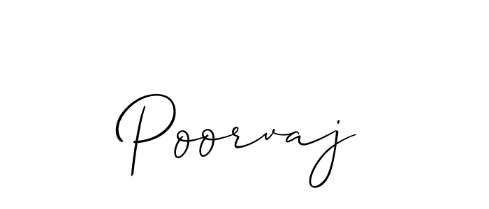 Poorvaj stylish signature style. Best Handwritten Sign (Allison_Script) for my name. Handwritten Signature Collection Ideas for my name Poorvaj. Poorvaj signature style 2 images and pictures png
