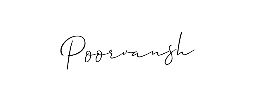 Design your own signature with our free online signature maker. With this signature software, you can create a handwritten (Allison_Script) signature for name Poorvansh. Poorvansh signature style 2 images and pictures png