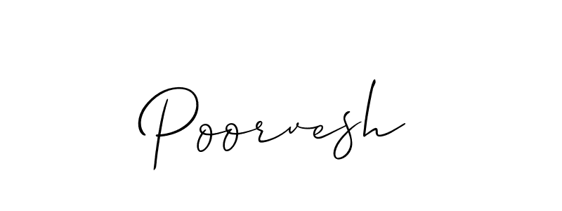 Make a beautiful signature design for name Poorvesh. With this signature (Allison_Script) style, you can create a handwritten signature for free. Poorvesh signature style 2 images and pictures png