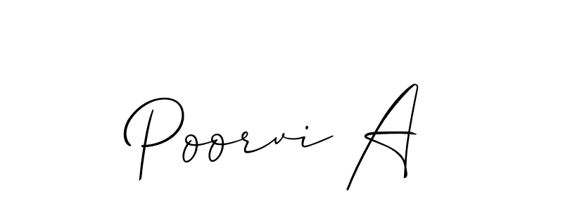 Also You can easily find your signature by using the search form. We will create Poorvi A name handwritten signature images for you free of cost using Allison_Script sign style. Poorvi A signature style 2 images and pictures png