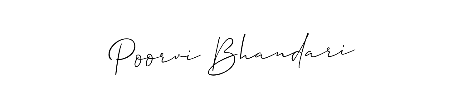 Poorvi Bhandari stylish signature style. Best Handwritten Sign (Allison_Script) for my name. Handwritten Signature Collection Ideas for my name Poorvi Bhandari. Poorvi Bhandari signature style 2 images and pictures png