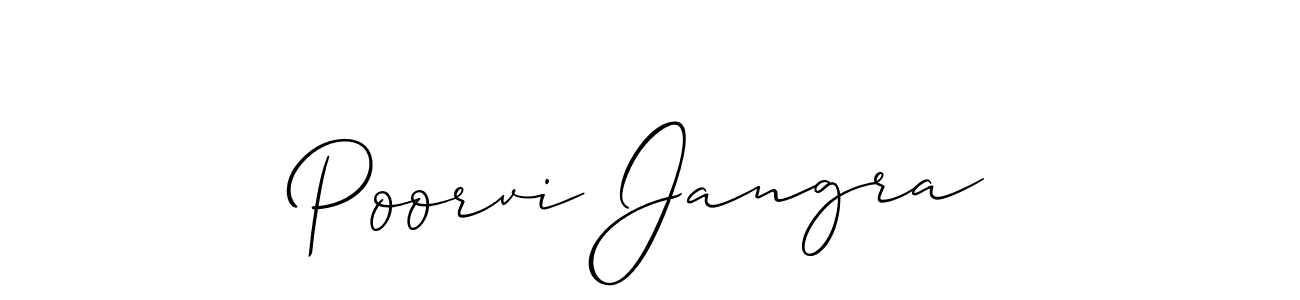 Also You can easily find your signature by using the search form. We will create Poorvi Jangra name handwritten signature images for you free of cost using Allison_Script sign style. Poorvi Jangra signature style 2 images and pictures png