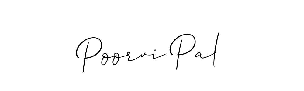 Allison_Script is a professional signature style that is perfect for those who want to add a touch of class to their signature. It is also a great choice for those who want to make their signature more unique. Get Poorvi Pal name to fancy signature for free. Poorvi Pal signature style 2 images and pictures png