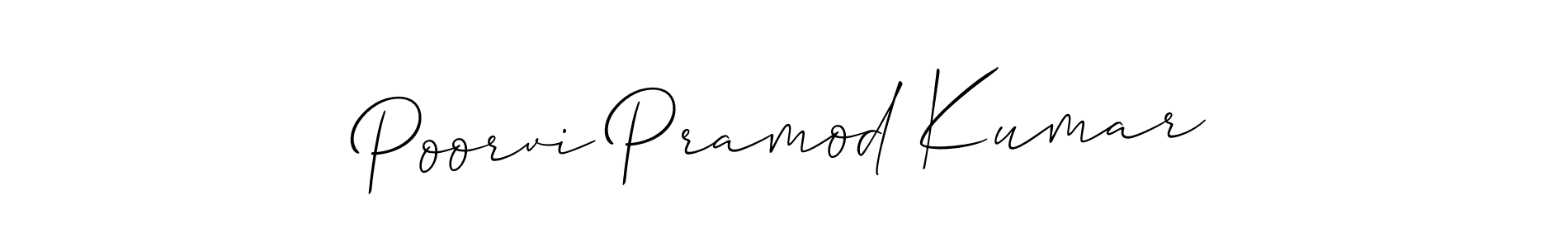 Make a beautiful signature design for name Poorvi Pramod Kumar. With this signature (Allison_Script) style, you can create a handwritten signature for free. Poorvi Pramod Kumar signature style 2 images and pictures png