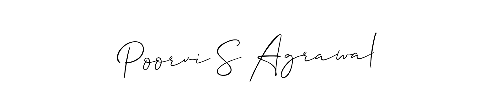Also You can easily find your signature by using the search form. We will create Poorvi S Agrawal name handwritten signature images for you free of cost using Allison_Script sign style. Poorvi S Agrawal signature style 2 images and pictures png