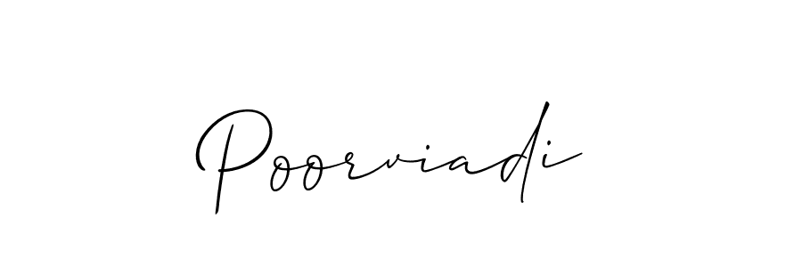 You can use this online signature creator to create a handwritten signature for the name Poorviadi. This is the best online autograph maker. Poorviadi signature style 2 images and pictures png