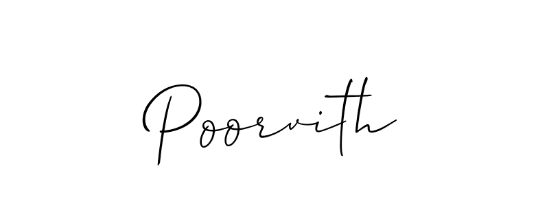 Similarly Allison_Script is the best handwritten signature design. Signature creator online .You can use it as an online autograph creator for name Poorvith. Poorvith signature style 2 images and pictures png
