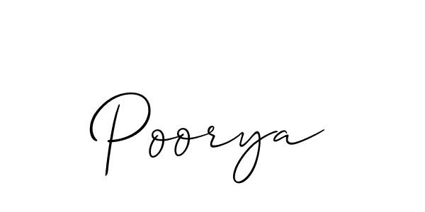 Create a beautiful signature design for name Poorya. With this signature (Allison_Script) fonts, you can make a handwritten signature for free. Poorya signature style 2 images and pictures png