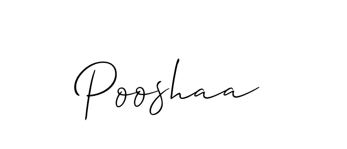 Create a beautiful signature design for name Pooshaa. With this signature (Allison_Script) fonts, you can make a handwritten signature for free. Pooshaa signature style 2 images and pictures png