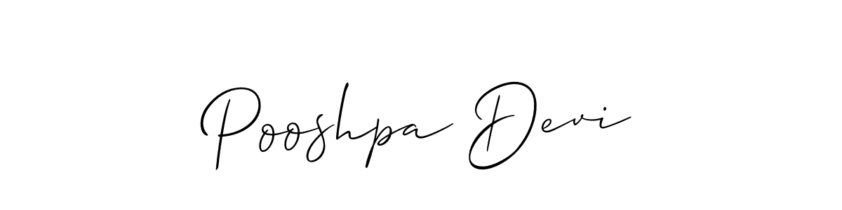 The best way (Allison_Script) to make a short signature is to pick only two or three words in your name. The name Pooshpa Devi include a total of six letters. For converting this name. Pooshpa Devi signature style 2 images and pictures png