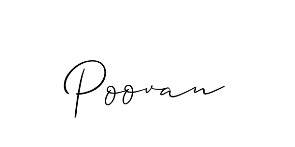 Allison_Script is a professional signature style that is perfect for those who want to add a touch of class to their signature. It is also a great choice for those who want to make their signature more unique. Get Poovan name to fancy signature for free. Poovan signature style 2 images and pictures png