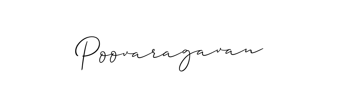 How to make Poovaragavan name signature. Use Allison_Script style for creating short signs online. This is the latest handwritten sign. Poovaragavan signature style 2 images and pictures png