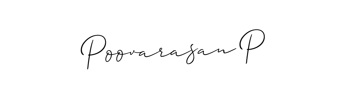 Also we have Poovarasan P name is the best signature style. Create professional handwritten signature collection using Allison_Script autograph style. Poovarasan P signature style 2 images and pictures png