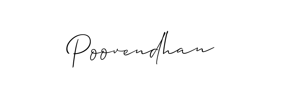 You should practise on your own different ways (Allison_Script) to write your name (Poovendhan) in signature. don't let someone else do it for you. Poovendhan signature style 2 images and pictures png