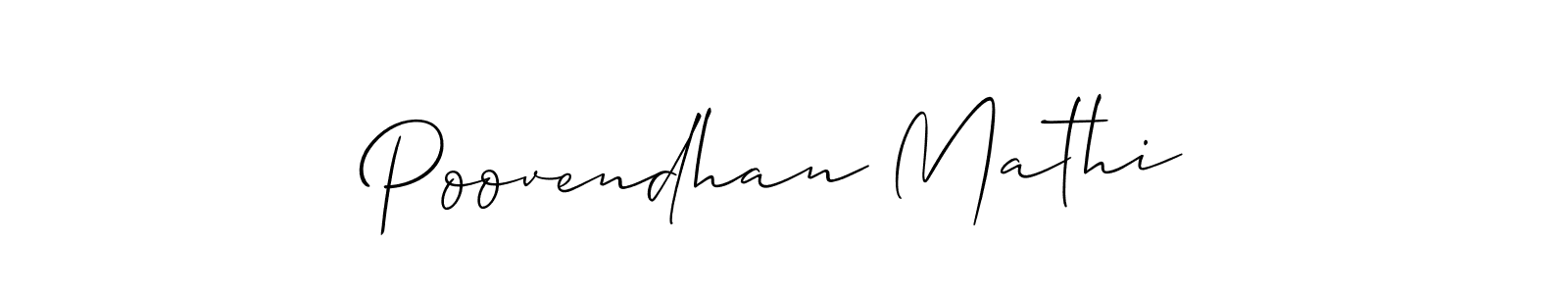 Poovendhan Mathi stylish signature style. Best Handwritten Sign (Allison_Script) for my name. Handwritten Signature Collection Ideas for my name Poovendhan Mathi. Poovendhan Mathi signature style 2 images and pictures png