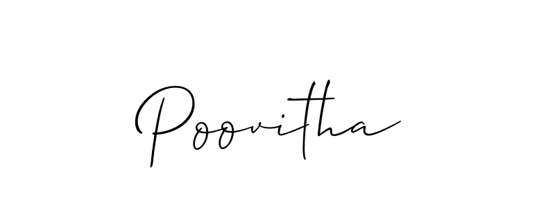 Design your own signature with our free online signature maker. With this signature software, you can create a handwritten (Allison_Script) signature for name Poovitha. Poovitha signature style 2 images and pictures png