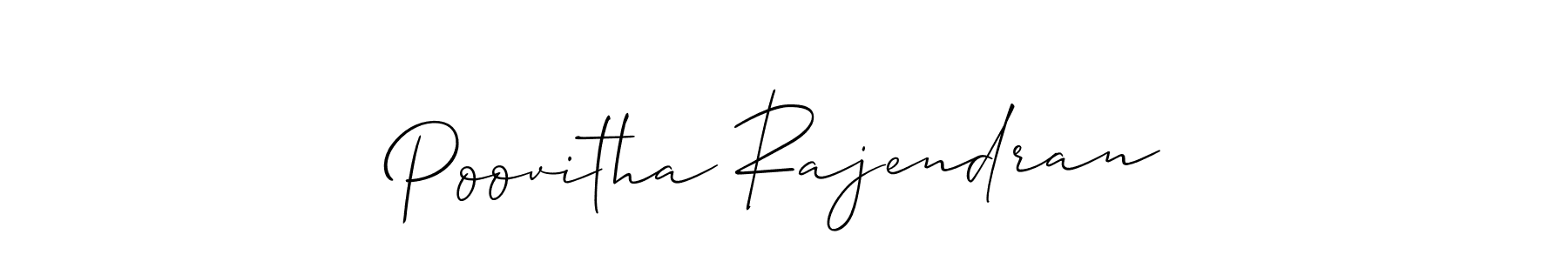 Design your own signature with our free online signature maker. With this signature software, you can create a handwritten (Allison_Script) signature for name Poovitha Rajendran. Poovitha Rajendran signature style 2 images and pictures png