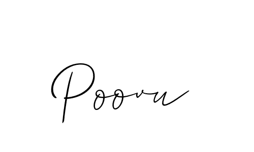 Allison_Script is a professional signature style that is perfect for those who want to add a touch of class to their signature. It is also a great choice for those who want to make their signature more unique. Get Poovu name to fancy signature for free. Poovu signature style 2 images and pictures png