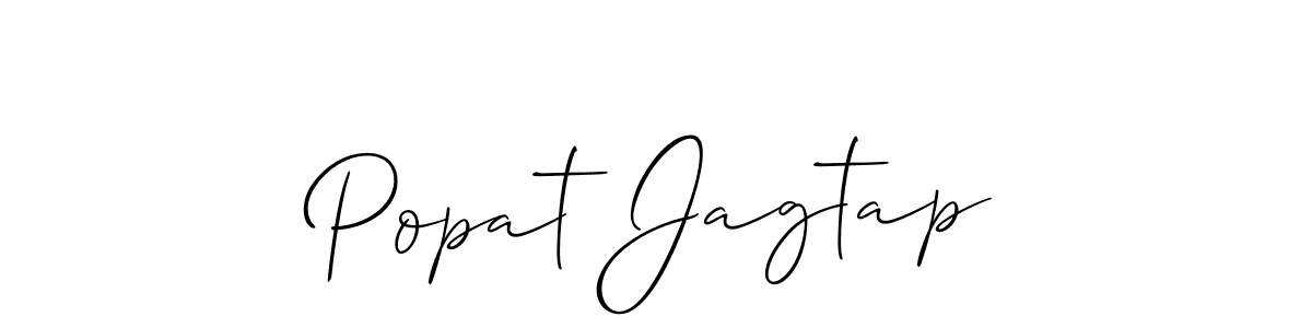 Create a beautiful signature design for name Popat Jagtap. With this signature (Allison_Script) fonts, you can make a handwritten signature for free. Popat Jagtap signature style 2 images and pictures png