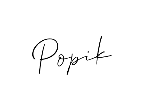 It looks lik you need a new signature style for name Popik. Design unique handwritten (Allison_Script) signature with our free signature maker in just a few clicks. Popik signature style 2 images and pictures png