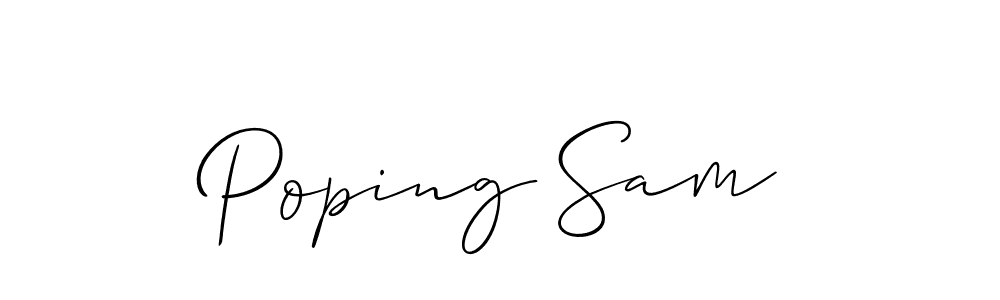 Best and Professional Signature Style for Poping Sam. Allison_Script Best Signature Style Collection. Poping Sam signature style 2 images and pictures png