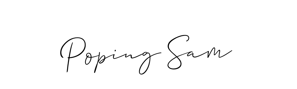Make a beautiful signature design for name Poping Sam. With this signature (Allison_Script) style, you can create a handwritten signature for free. Poping Sam signature style 2 images and pictures png