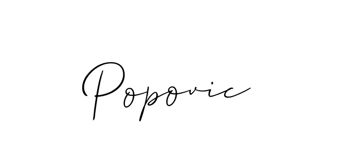 How to make Popovic signature? Allison_Script is a professional autograph style. Create handwritten signature for Popovic name. Popovic signature style 2 images and pictures png