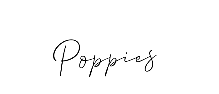 Create a beautiful signature design for name Poppies. With this signature (Allison_Script) fonts, you can make a handwritten signature for free. Poppies signature style 2 images and pictures png