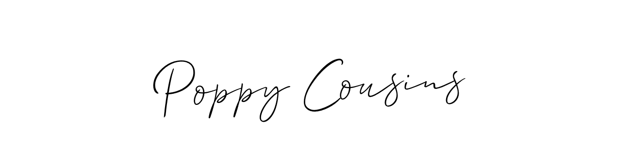 Create a beautiful signature design for name Poppy Cousins. With this signature (Allison_Script) fonts, you can make a handwritten signature for free. Poppy Cousins signature style 2 images and pictures png