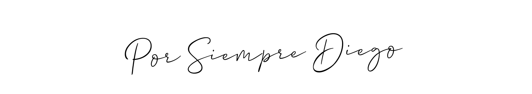 Create a beautiful signature design for name Por Siempre Diego. With this signature (Allison_Script) fonts, you can make a handwritten signature for free. Por Siempre Diego signature style 2 images and pictures png