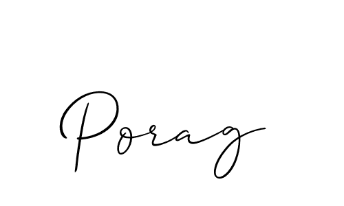 Make a beautiful signature design for name Porag. With this signature (Allison_Script) style, you can create a handwritten signature for free. Porag signature style 2 images and pictures png