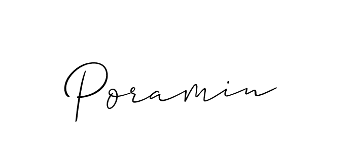 Once you've used our free online signature maker to create your best signature Allison_Script style, it's time to enjoy all of the benefits that Poramin name signing documents. Poramin signature style 2 images and pictures png