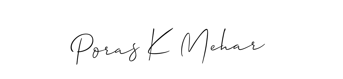 How to Draw Poras K Mehar signature style? Allison_Script is a latest design signature styles for name Poras K Mehar. Poras K Mehar signature style 2 images and pictures png