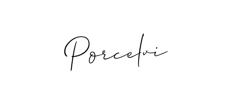 Use a signature maker to create a handwritten signature online. With this signature software, you can design (Allison_Script) your own signature for name Porcelvi. Porcelvi signature style 2 images and pictures png