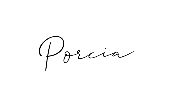 The best way (Allison_Script) to make a short signature is to pick only two or three words in your name. The name Porcia include a total of six letters. For converting this name. Porcia signature style 2 images and pictures png