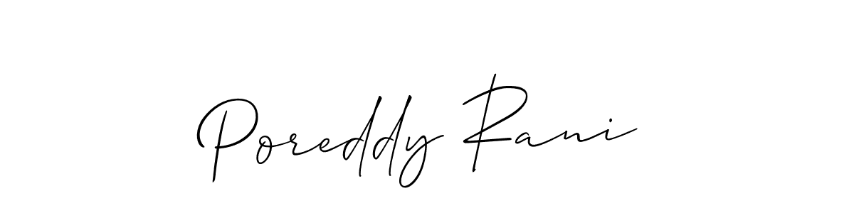 Best and Professional Signature Style for Poreddy Rani. Allison_Script Best Signature Style Collection. Poreddy Rani signature style 2 images and pictures png