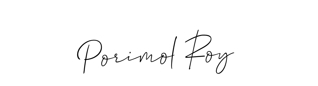 You should practise on your own different ways (Allison_Script) to write your name (Porimol Roy) in signature. don't let someone else do it for you. Porimol Roy signature style 2 images and pictures png