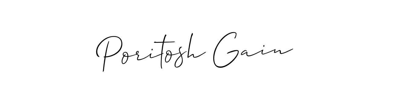 Also we have Poritosh Gain name is the best signature style. Create professional handwritten signature collection using Allison_Script autograph style. Poritosh Gain signature style 2 images and pictures png