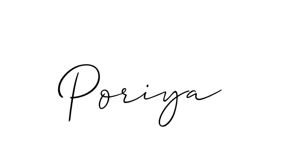 The best way (Allison_Script) to make a short signature is to pick only two or three words in your name. The name Poriya include a total of six letters. For converting this name. Poriya signature style 2 images and pictures png