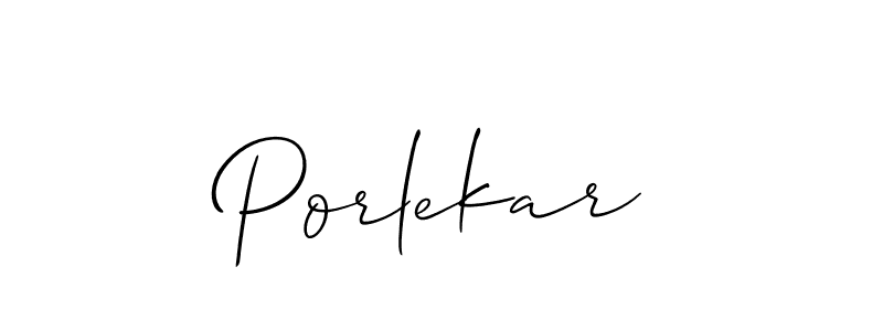 How to make Porlekar signature? Allison_Script is a professional autograph style. Create handwritten signature for Porlekar name. Porlekar signature style 2 images and pictures png