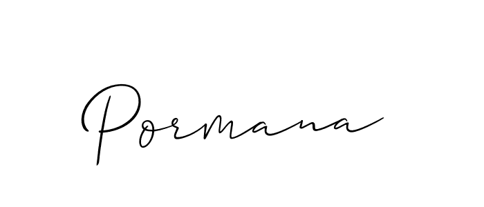 Make a beautiful signature design for name Pormana. With this signature (Allison_Script) style, you can create a handwritten signature for free. Pormana signature style 2 images and pictures png