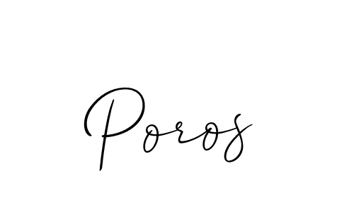 Also we have Poros name is the best signature style. Create professional handwritten signature collection using Allison_Script autograph style. Poros signature style 2 images and pictures png