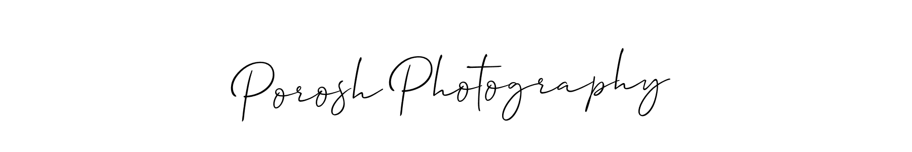 Similarly Allison_Script is the best handwritten signature design. Signature creator online .You can use it as an online autograph creator for name Porosh Photography. Porosh Photography signature style 2 images and pictures png
