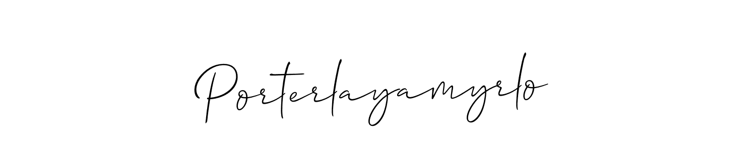 How to make Porterlayamyrlo name signature. Use Allison_Script style for creating short signs online. This is the latest handwritten sign. Porterlayamyrlo signature style 2 images and pictures png